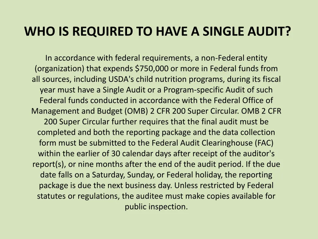 who is required to have a single audit