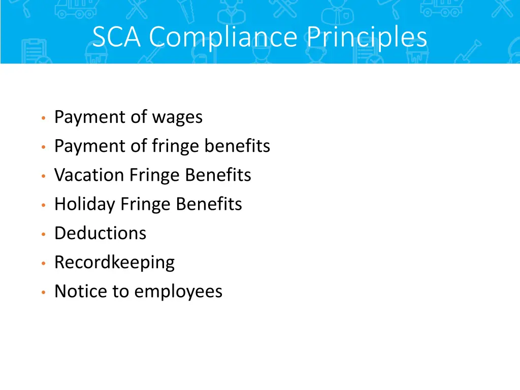 sca compliance principles