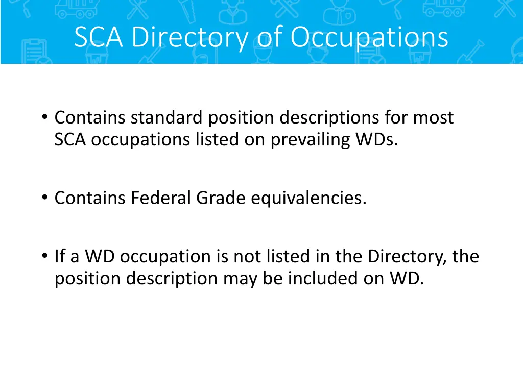 sca directory of occupations