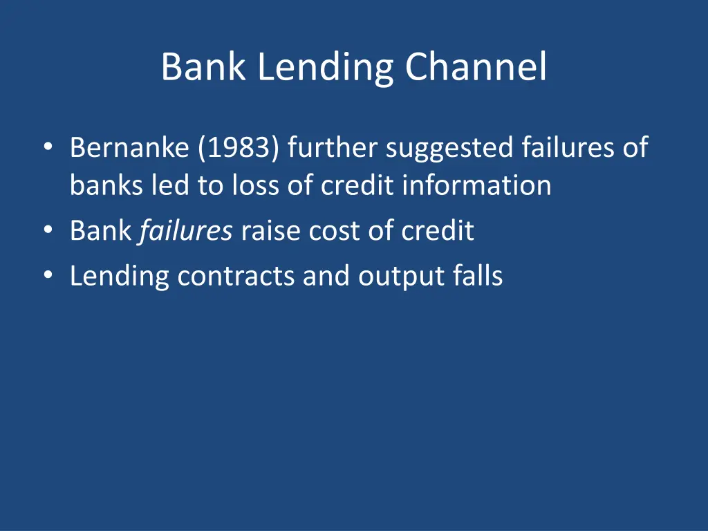 bank lending channel