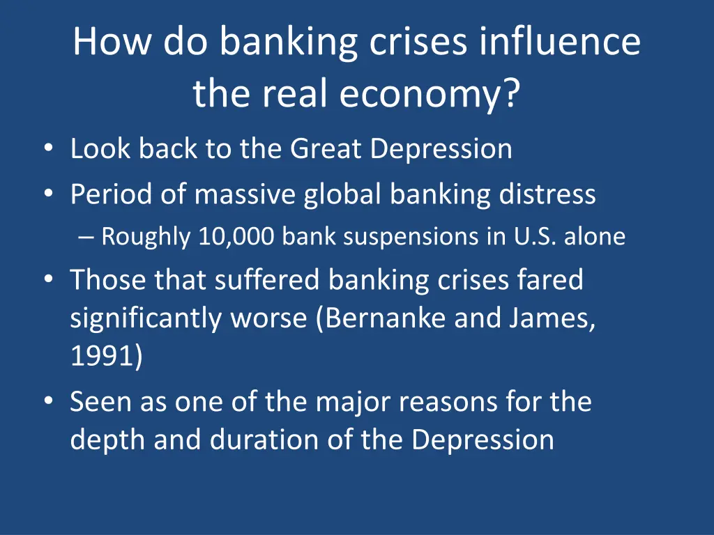 how do banking crises influence the real economy