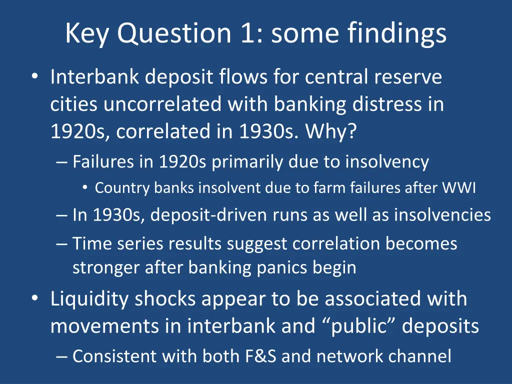 key question 1 some findings