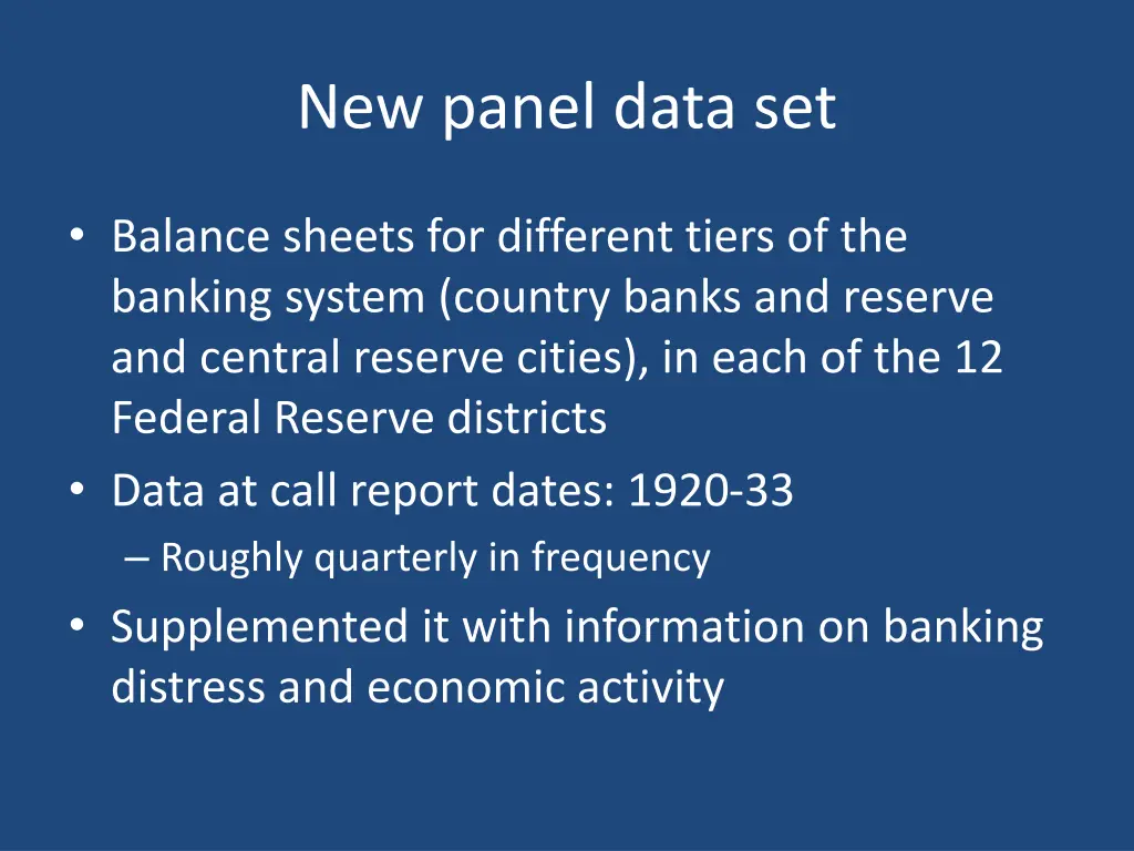 new panel data set