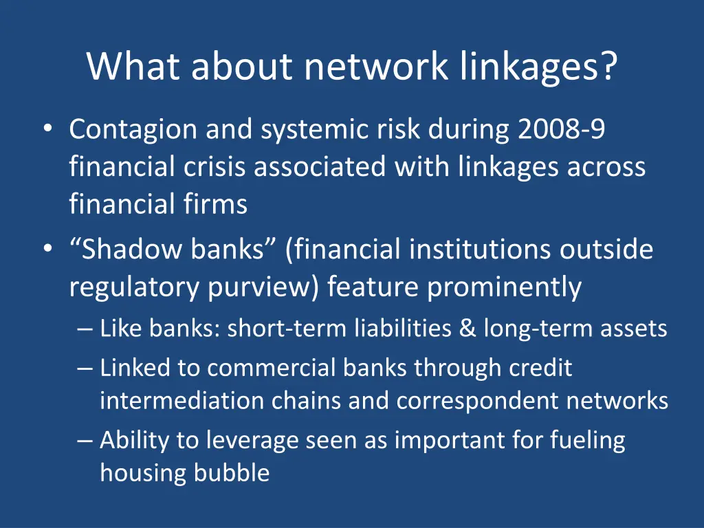 what about network linkages