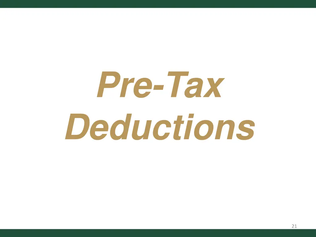 pre tax deductions