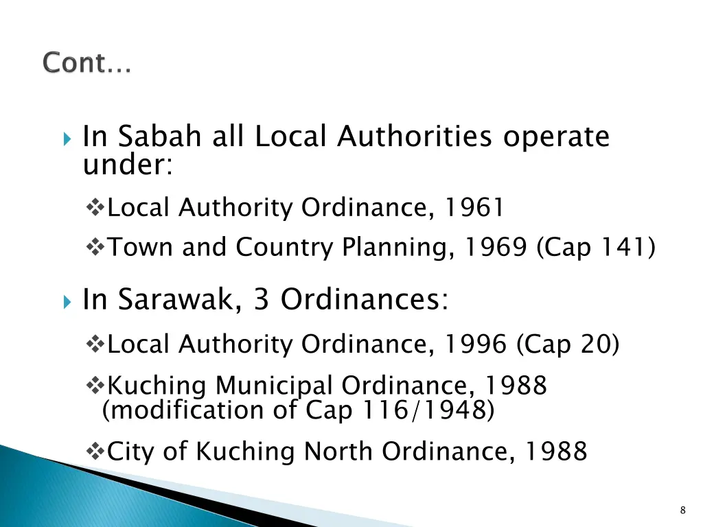 in sabah all local authorities operate under