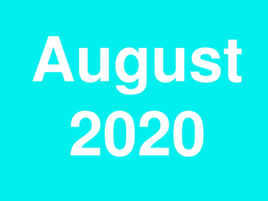 august 2020