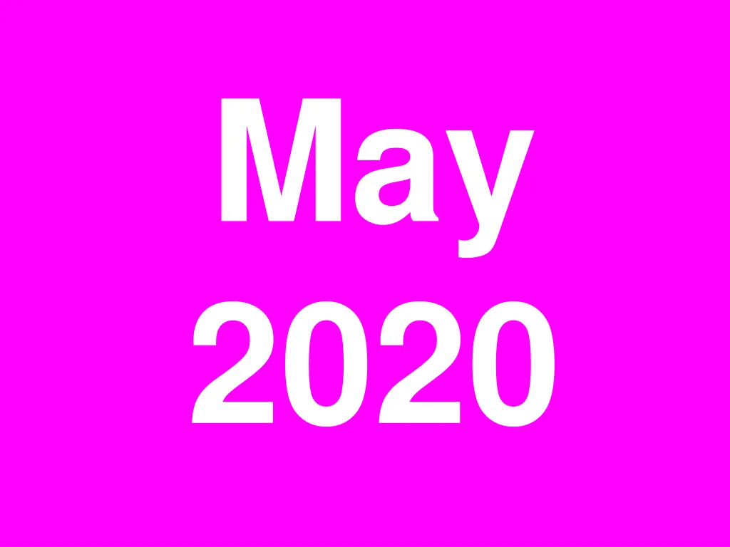 may 2020