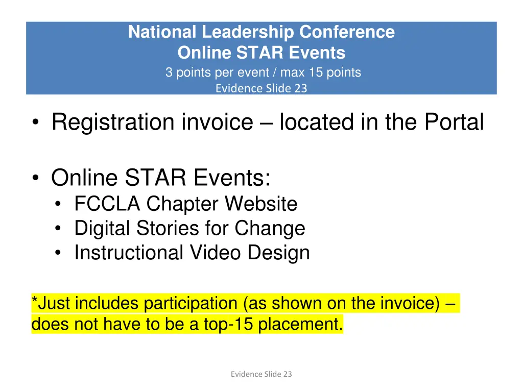 national leadership conference online star events