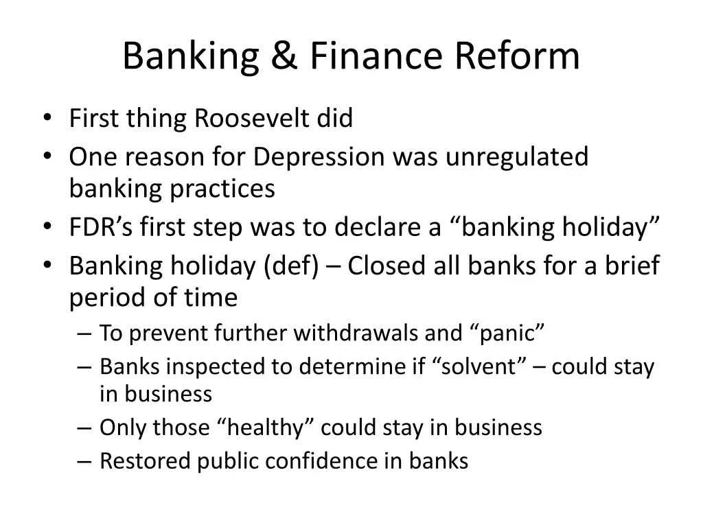 banking finance reform