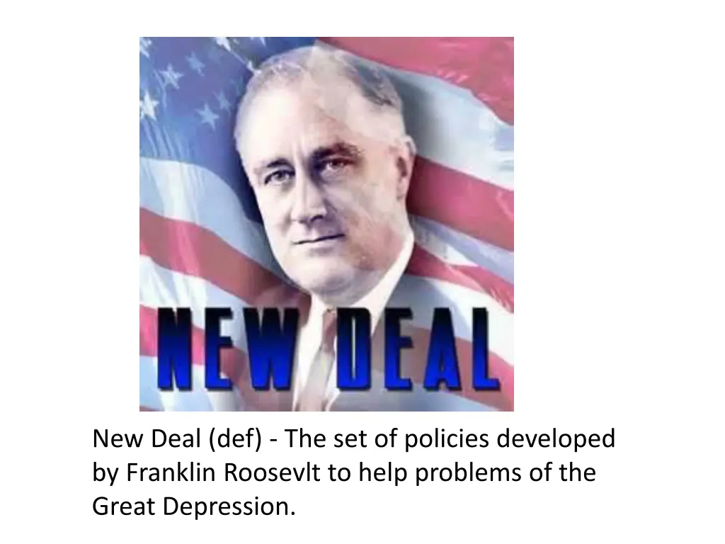 new deal def the set of policies developed