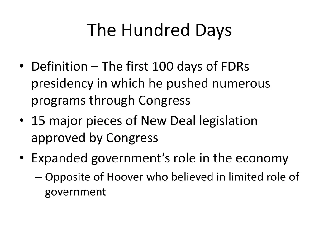 the hundred days