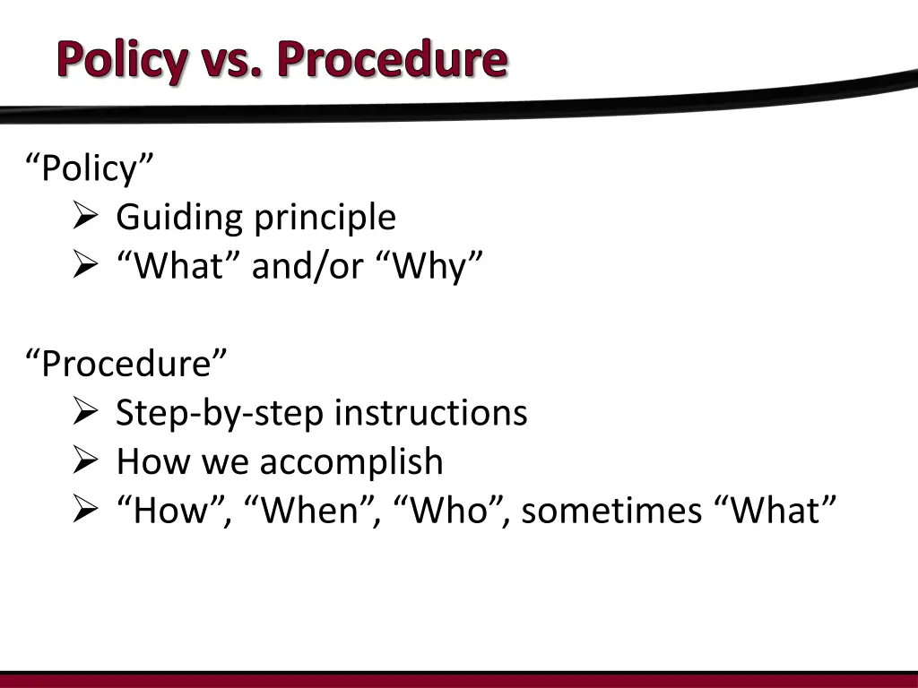 policy vs procedure