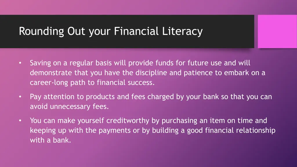 rounding out your financial literacy