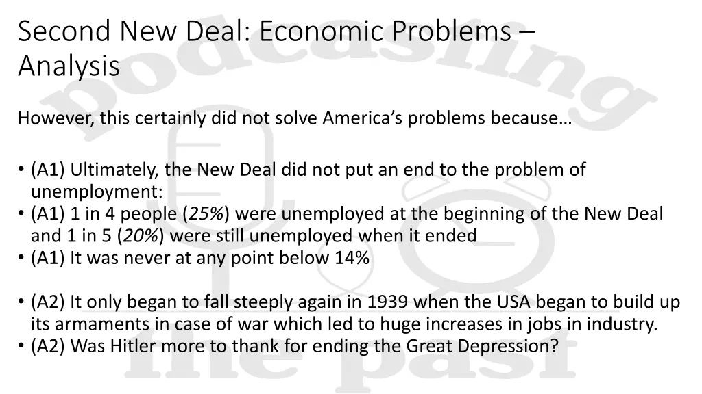 second new deal economic problems analysis