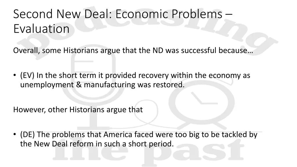 second new deal economic problems evaluation