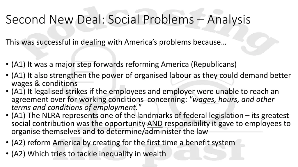 second new deal social problems analysis