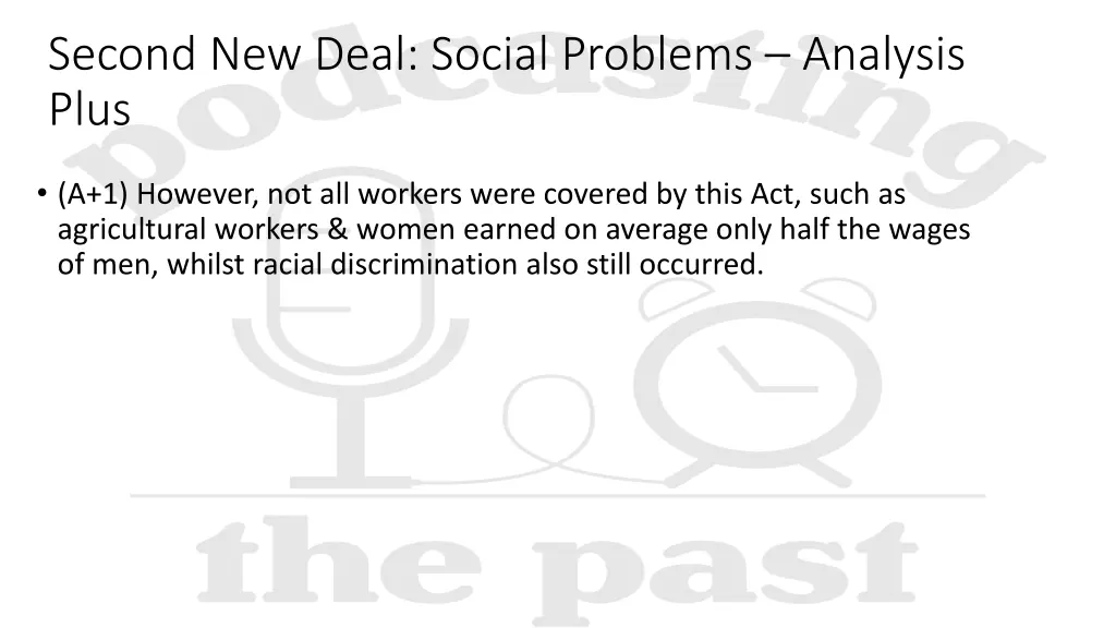 second new deal social problems analysis plus