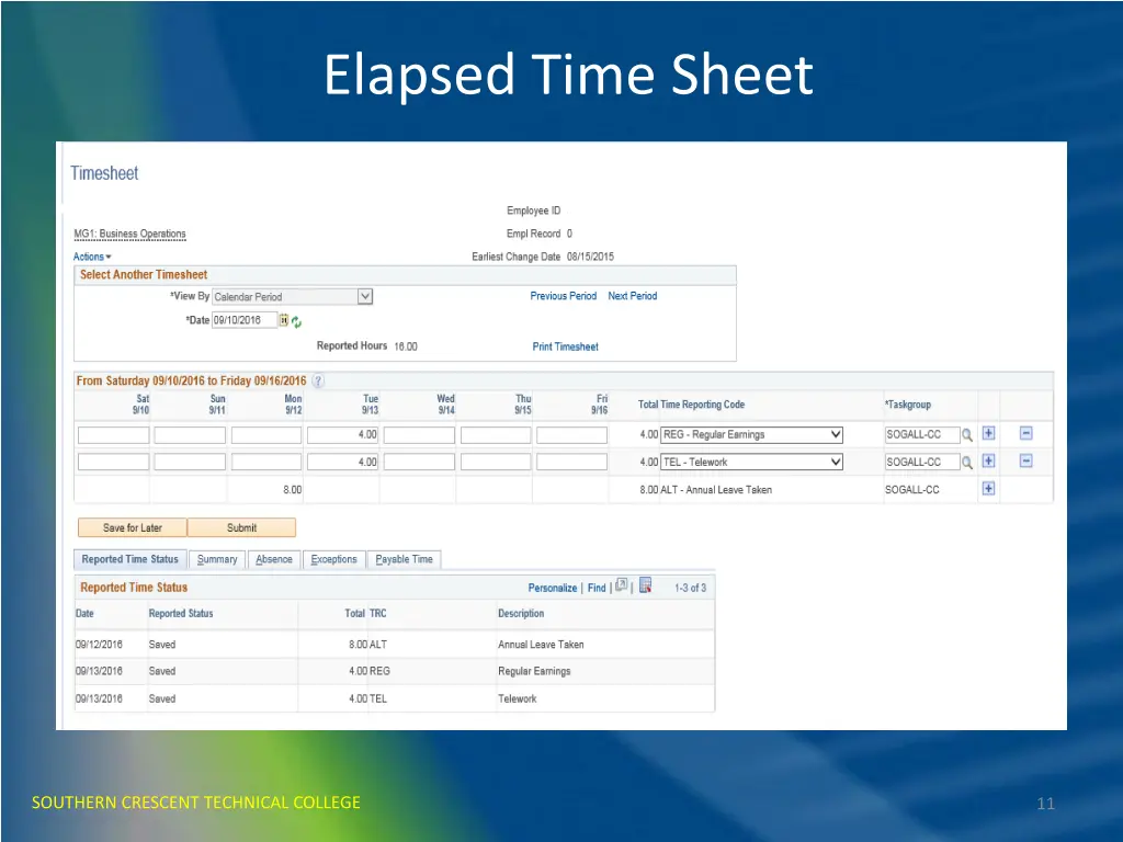 elapsed time sheet