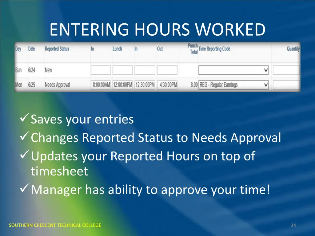 entering hours worked 1