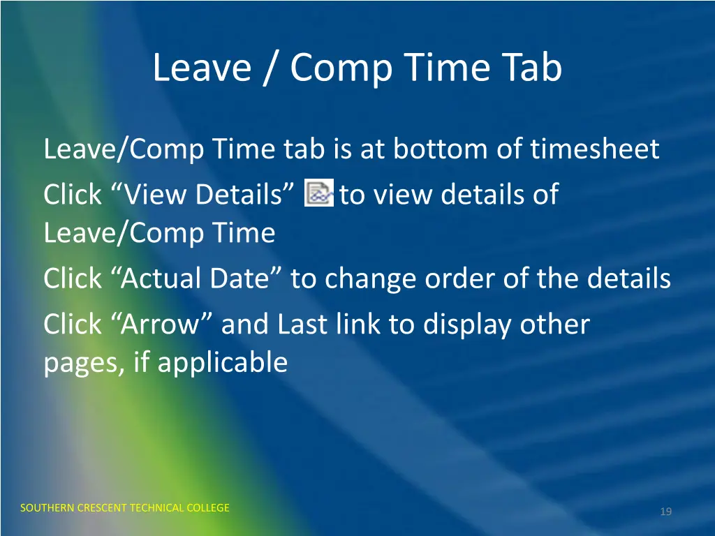 leave comp time tab