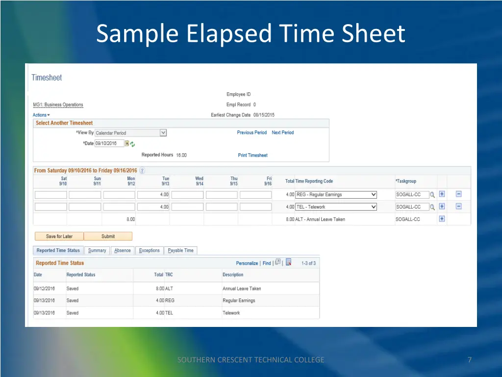 sample elapsed time sheet