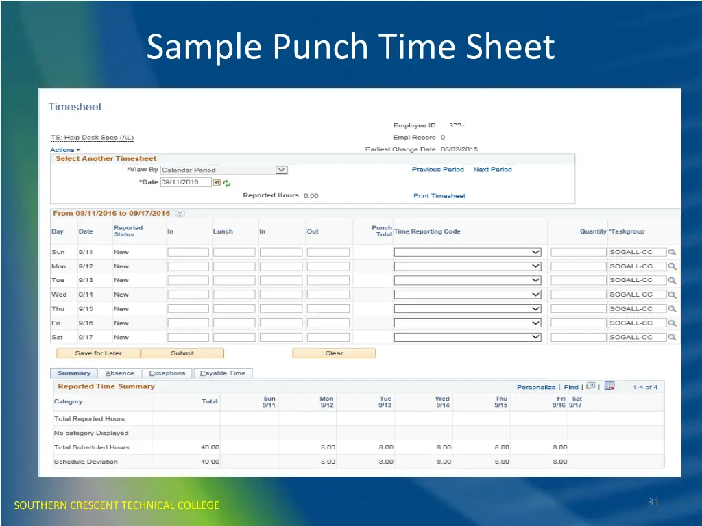 sample punch time sheet 1