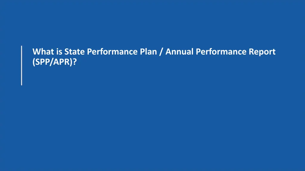 what is state performance plan annual performance