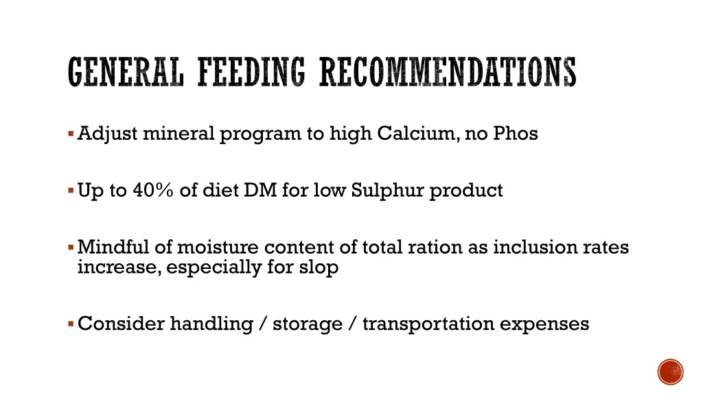 general feeding recommendations