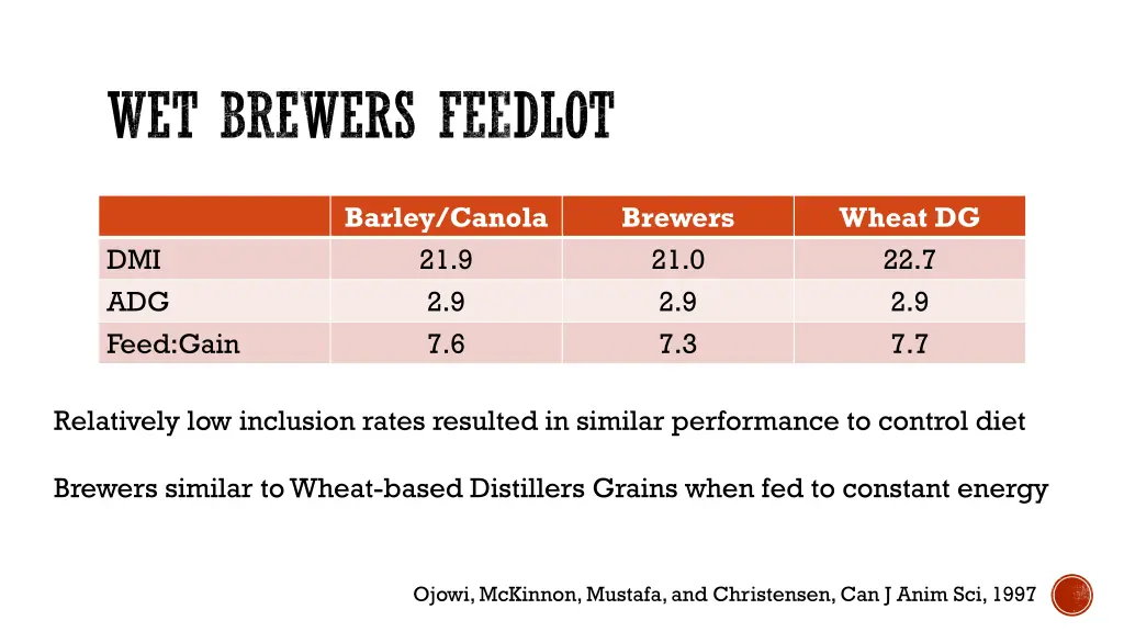 wet brewers feedlot