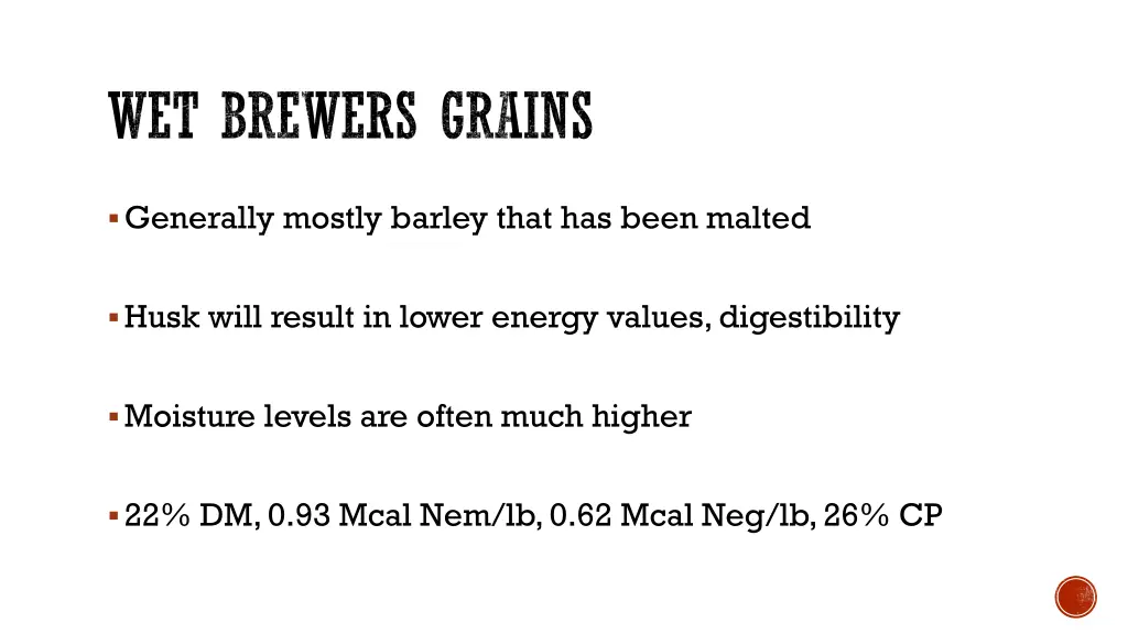 wet brewers grains