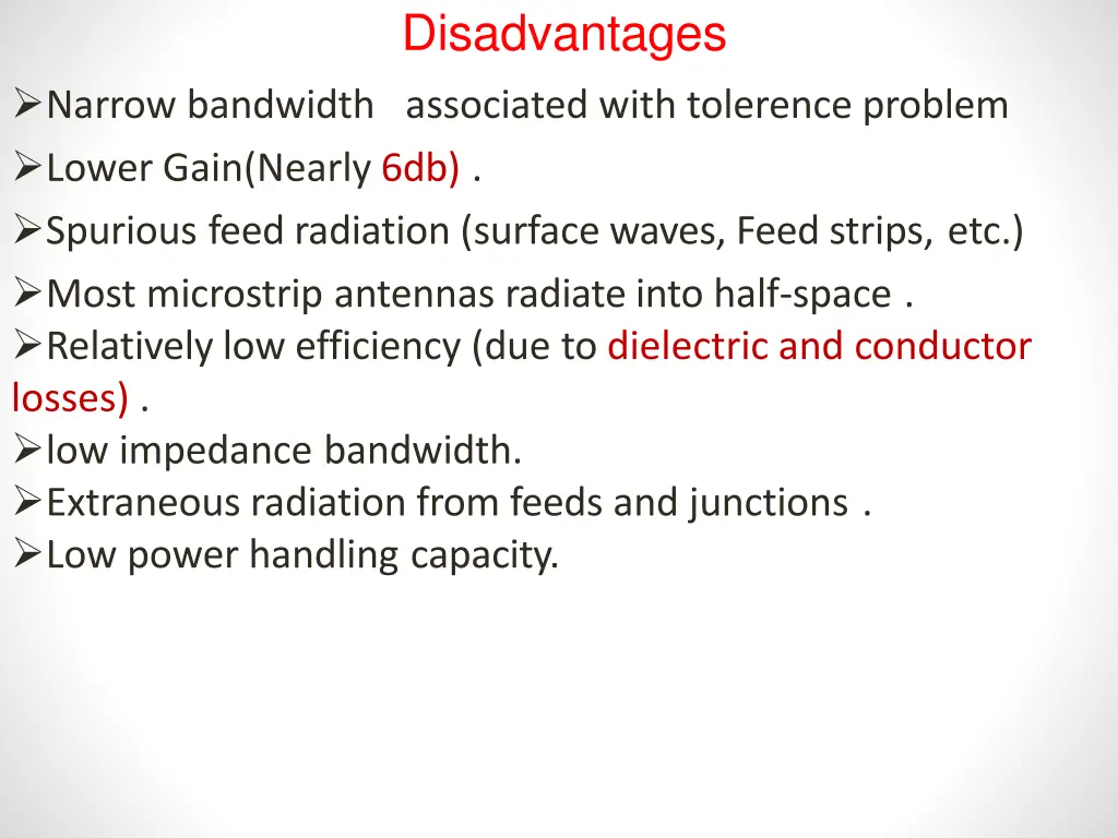 disadvantages