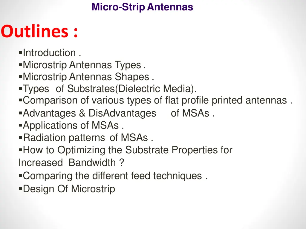 micro stripantennas