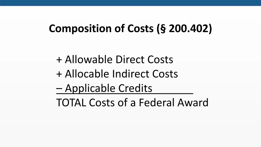 composition of costs 200 402