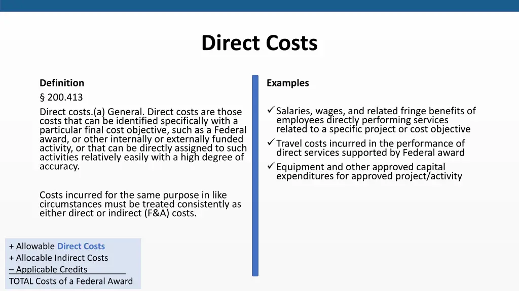 direct costs