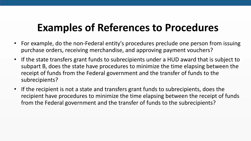 examples of references to procedures