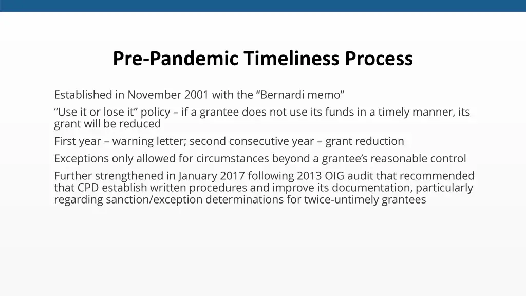 pre pandemic timeliness process