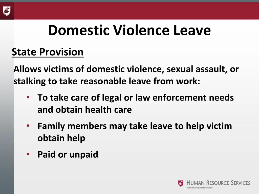 domestic violence leave