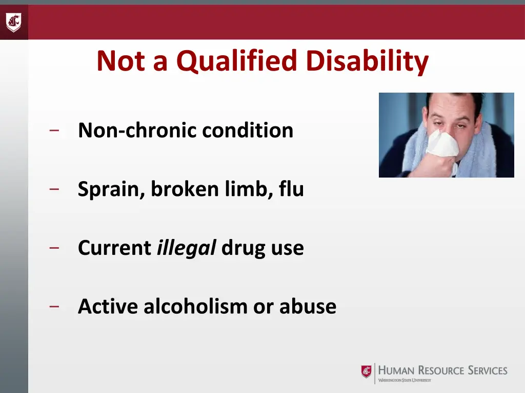 not a qualified disability