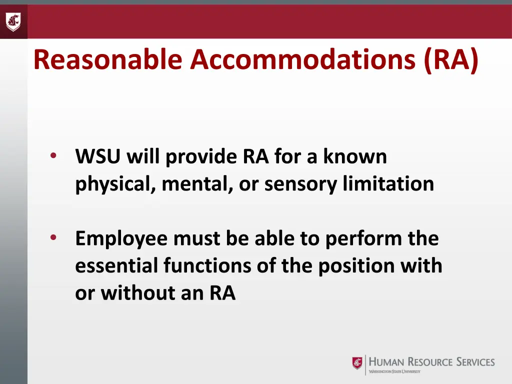 reasonable accommodations ra