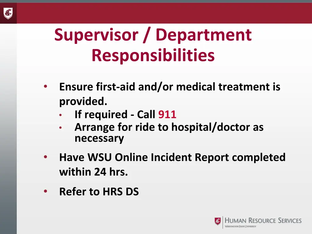 supervisor department responsibilities