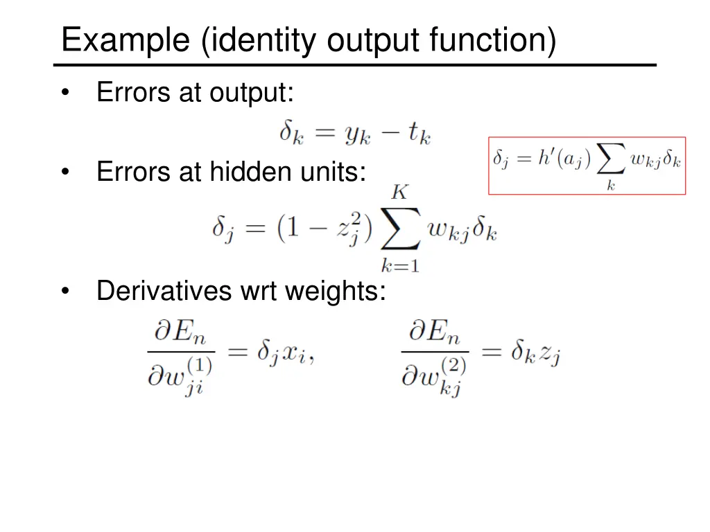 example identity output function 1