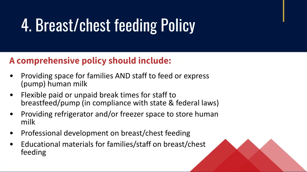 4 breast chest feeding policy