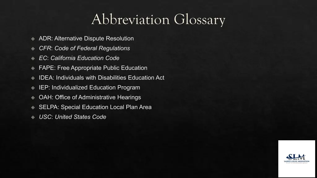 abbreviation glossary