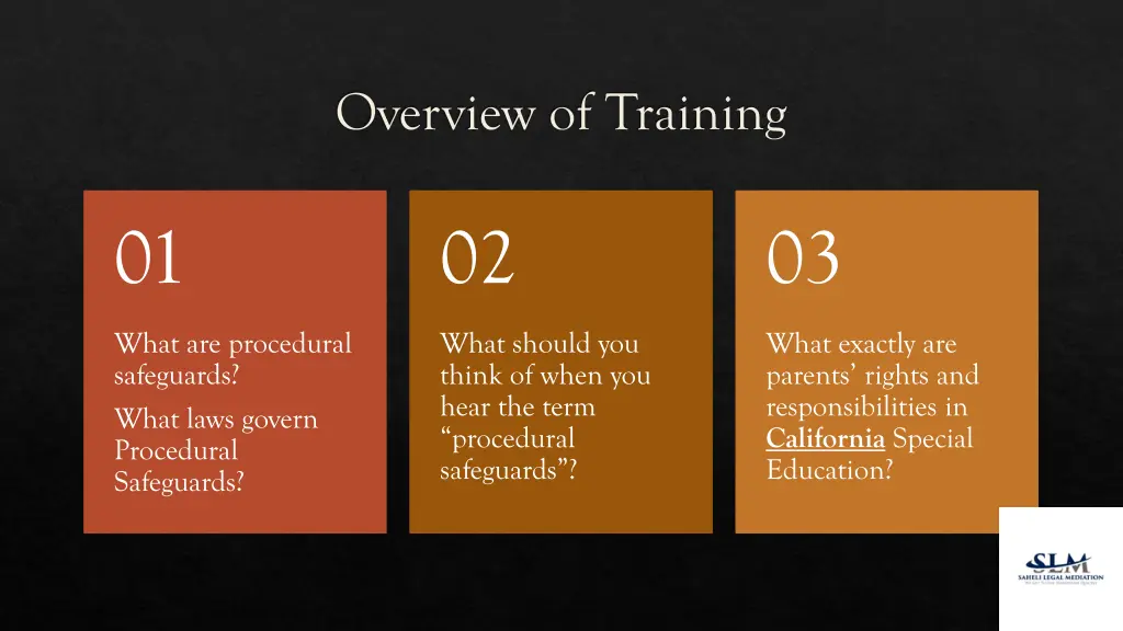 overview of training