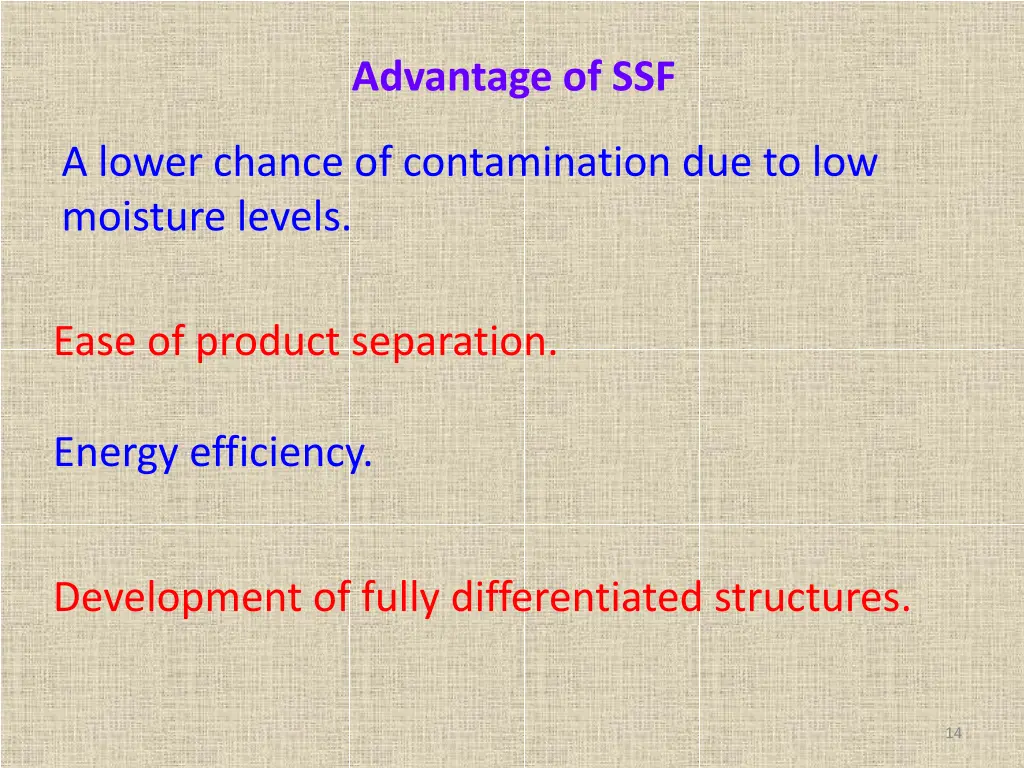 advantage of ssf