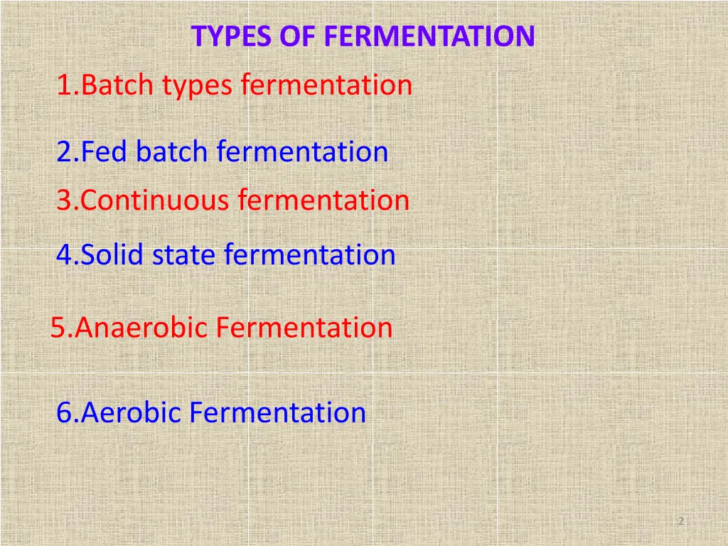 types of fermentation 1 batch types fermentation