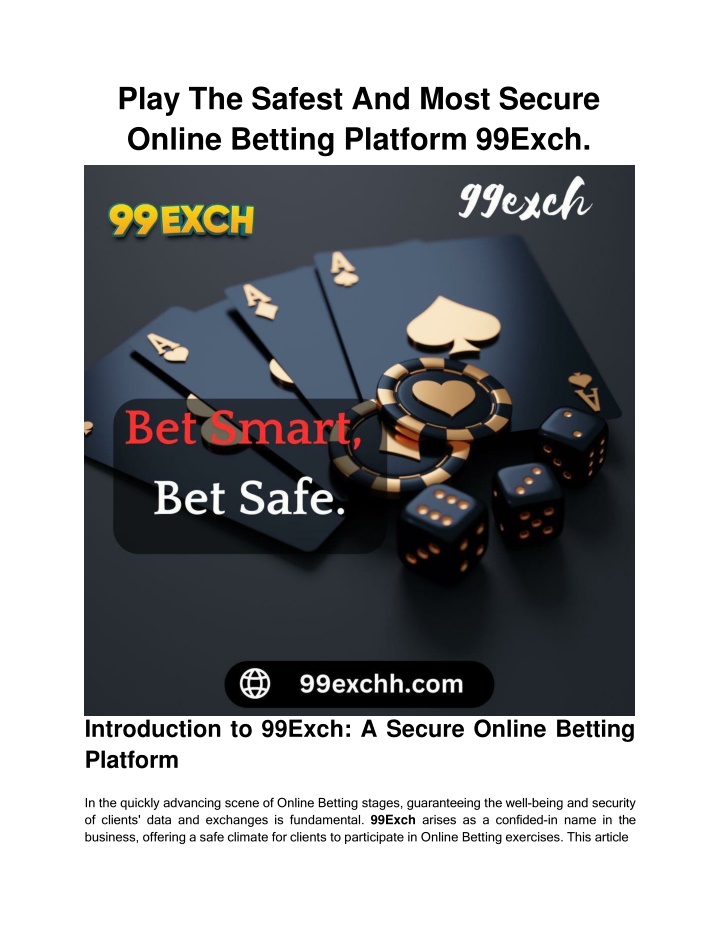 play the safest and most secure online betting