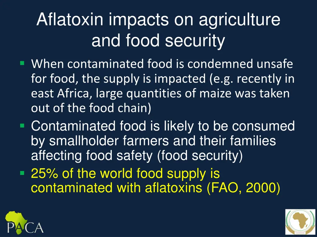 aflatoxin impacts on agriculture and food