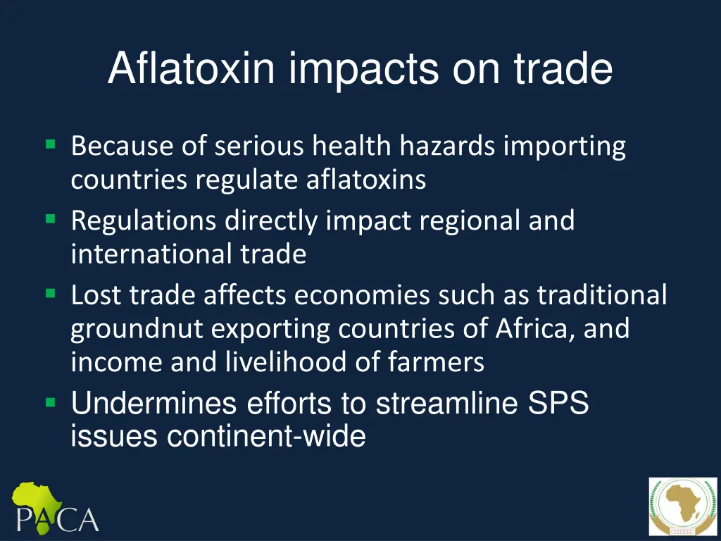 aflatoxin impacts on trade